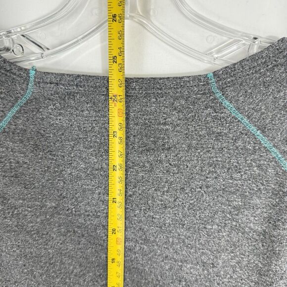 RBX Long Sleeve Shirt Performance Active Top Size M Gray Teal Trim - Picture 15 of 16